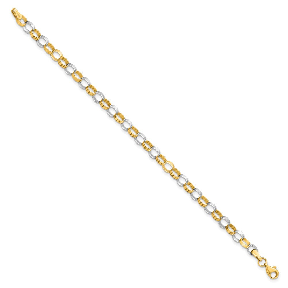 14K Two Tone Polished Bracelet
