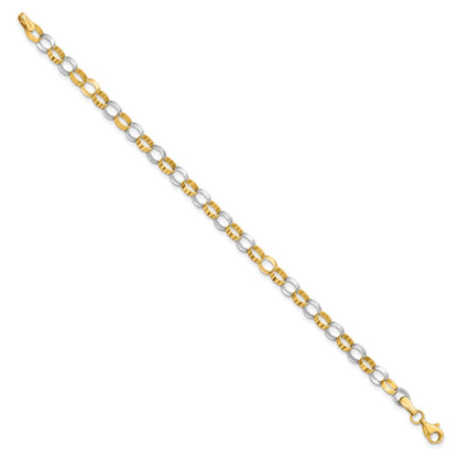 14K Two Tone Polished Bracelet