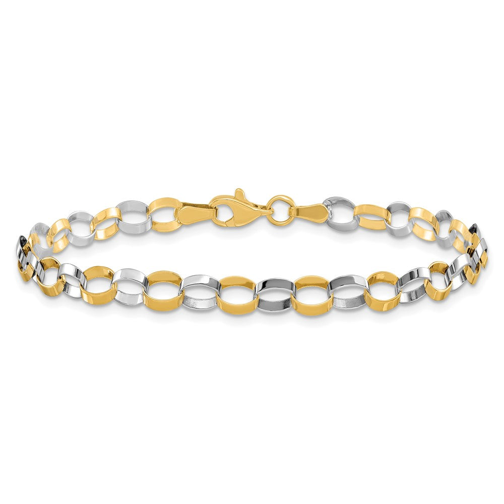 14K Two Tone Polished Bracelet