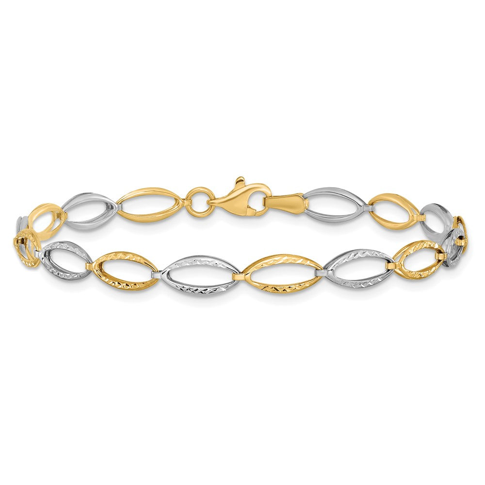 14K Two Tone D/C Bracelet