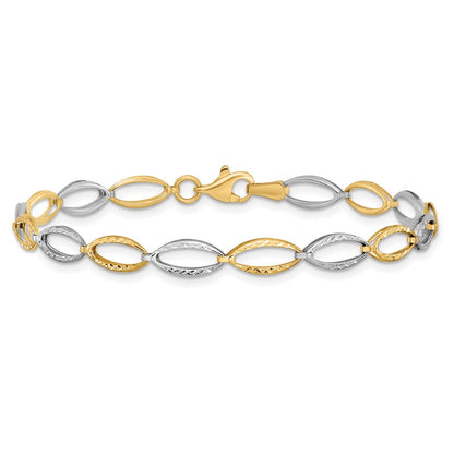 14K Two Tone D/C Bracelet