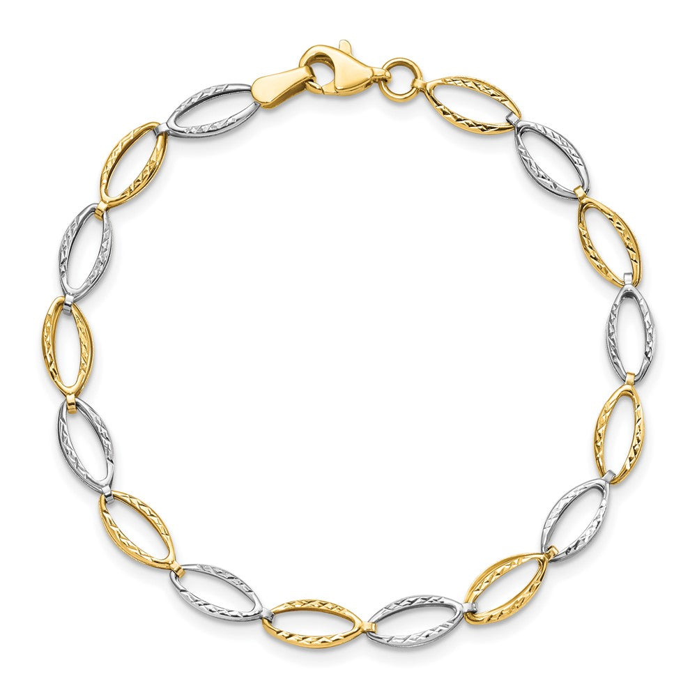 14K Two Tone D/C Bracelet