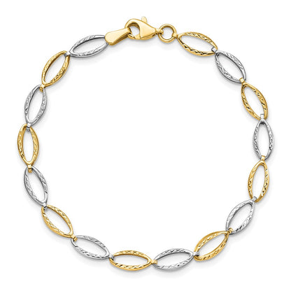 14K Two Tone D/C Bracelet