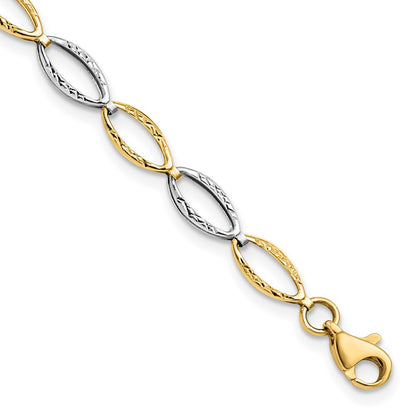 14K Two Tone D/C Bracelet