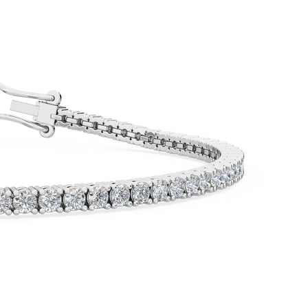3.0 ct. tw. Classic Four-Prong Natural Diamond Tennis Bracelet in 14K White Gold