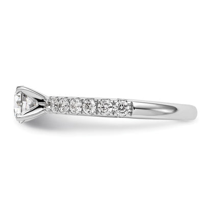 True Origin 14K White Gold 1/2 carat Lab Grown Diamond VS+ F+ Semi-Mount Peg Set Engagement Ring