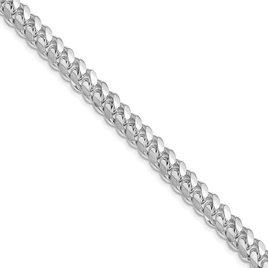 Sterling Silver Rhodium-plated 7.0mm Polished Domed Curb 24 Inch Chain
