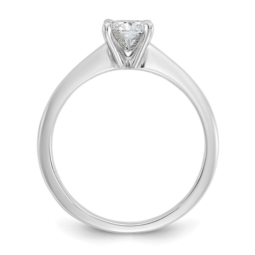 14K White Gold 3/4 carat Lab Grown Diamond VS+ F+ Cushion Complete Solitaire Engagement Ring