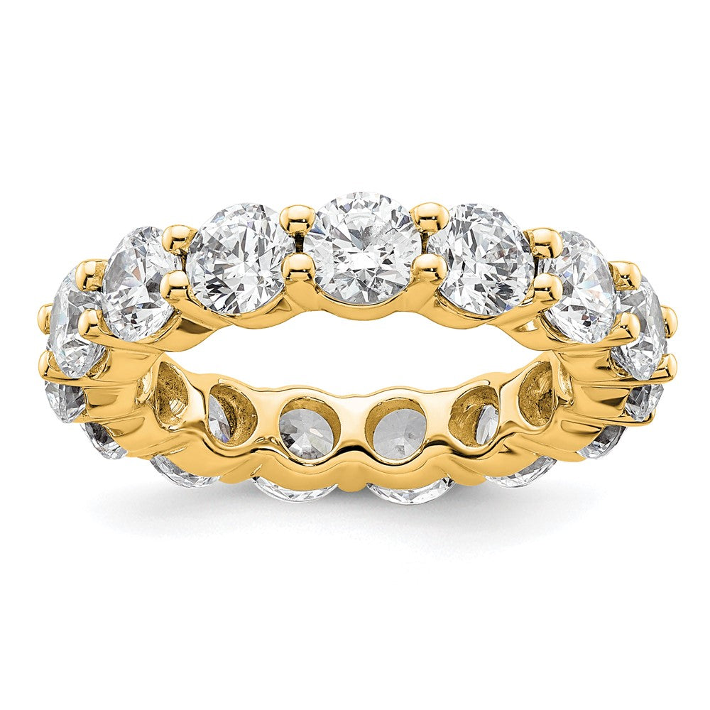14K Yellow Gold Polished Size 5.5 Shared Prong 4 carat Diamond Complete Eternity Wedding Band Ring