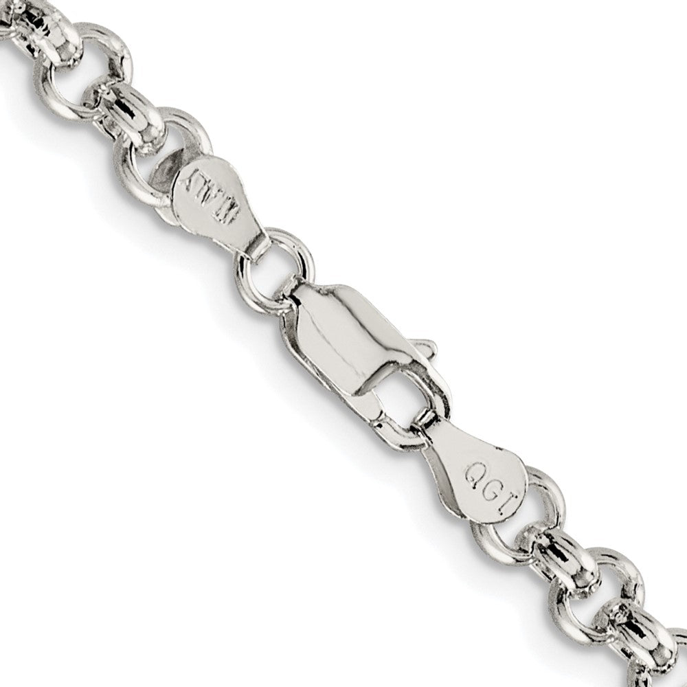 Sterling Silver Rhodium-plated 5mm Rolo 30 Inch Chain