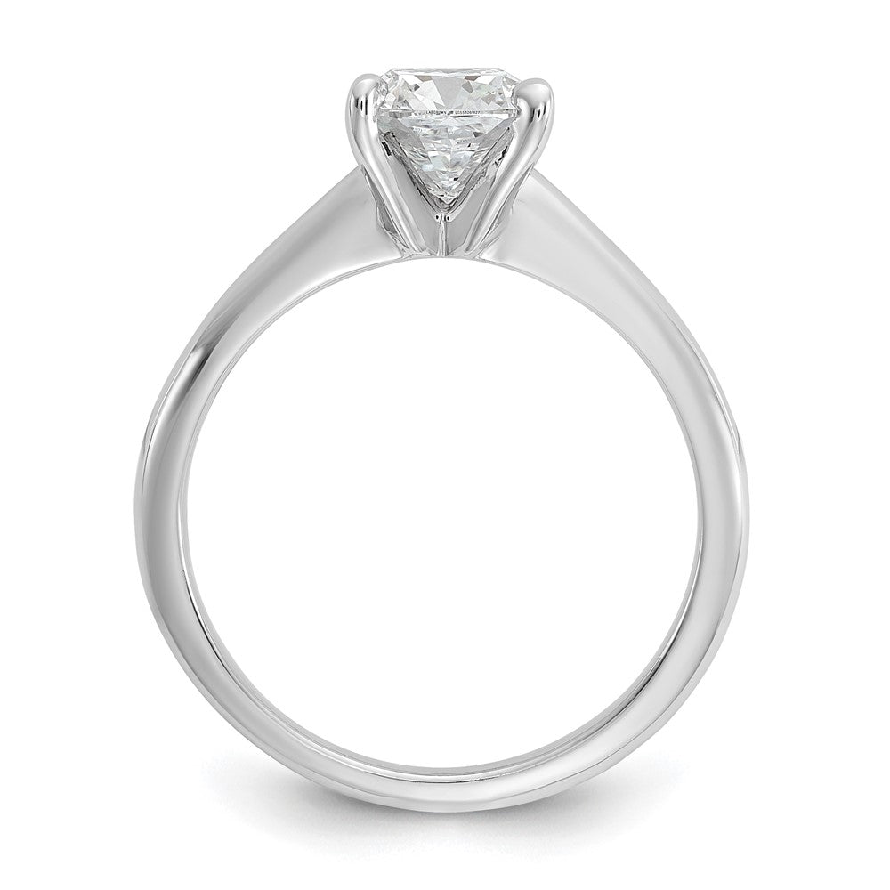 14K White Gold 1 1/2 carat Lab Grown Diamond VS+ F+ Cushion Complete Solitaire Engagement Ring