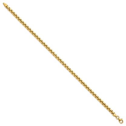 14K Yellow Gold Polished 4.25mm Rounded Box Chain 8.5 Inch Mens Bracelet