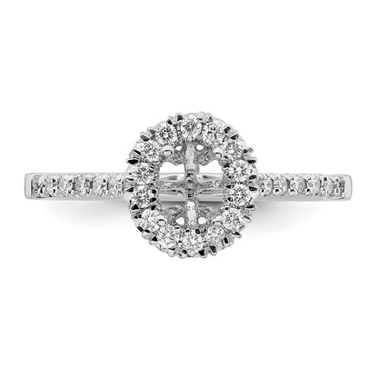 True Origin 14K White Gold 1/3 carat Lab Grown Diamond VS+ F+ Semi-Mount Oval Halo Engagement Ring