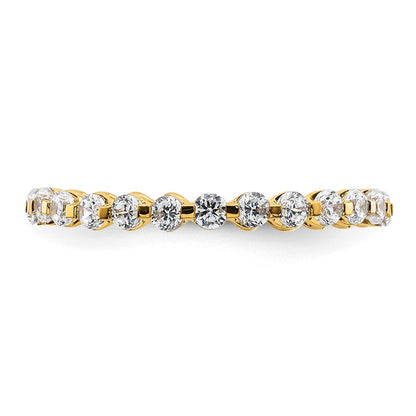 True Origin 14K Yellow Gold 7/8 carat Lab Grown Diamond VS+ F+ Size 4 Complete Eternity Wedding Band Ring