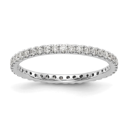 Platinum Polished U Shared Prong 1/2ct Diamond Eternity Wedding Band Ring