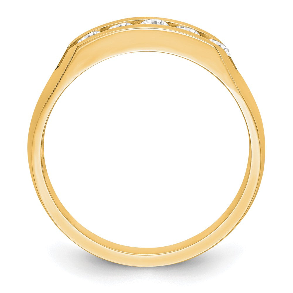 True Origin 14K Men's 1/2 carat Lab Grown Diamond VS/SI  D E F  5 Stone Channel Wedding Band Ring