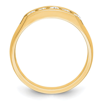 True Origin 14K Men's 1/2 carat Lab Grown Diamond VS/SI  D E F  5 Stone Channel Wedding Band Ring