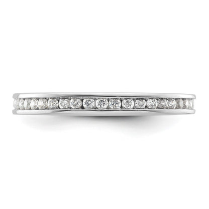 14K White Gold Polished Size 8.5 Channel-set 1/2 carat Diamond Complete Eternity Wedding Band Ring