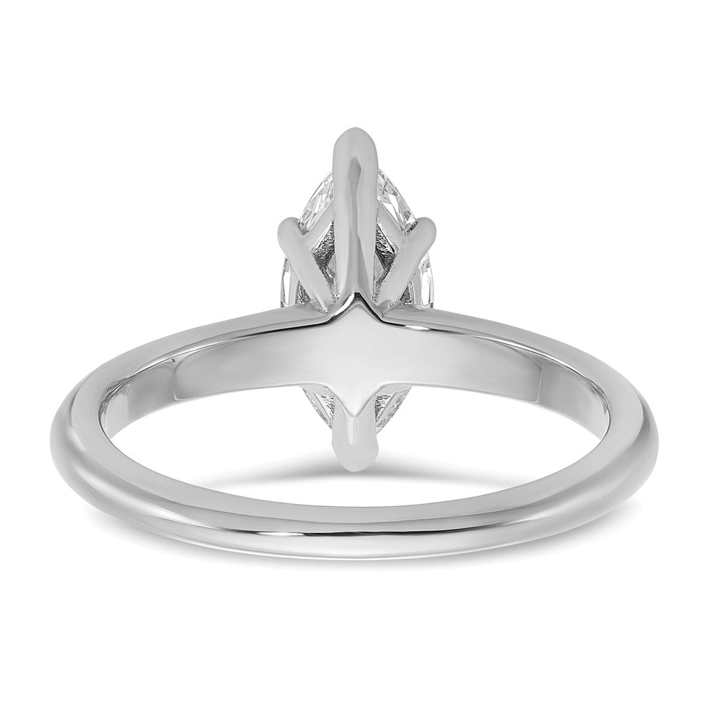 14K White Gold 1 carat Certified Lab Grown Diamond VS+ F+ Marquise Solitaire Complete Engagement Ring