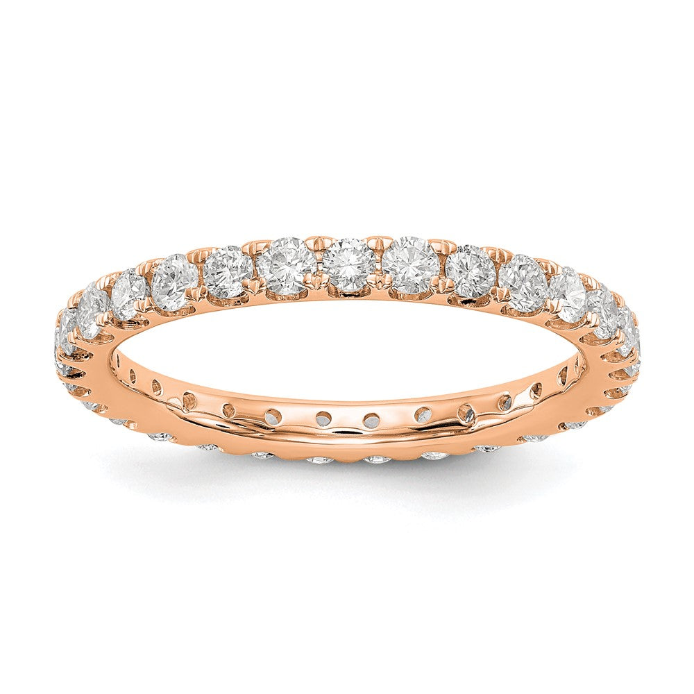 True Origin 14K Rose Gold 1 carat Lab Grown Diamond VS+ F+ Size 7.5 Complete Eternity Wedding Band Ring
