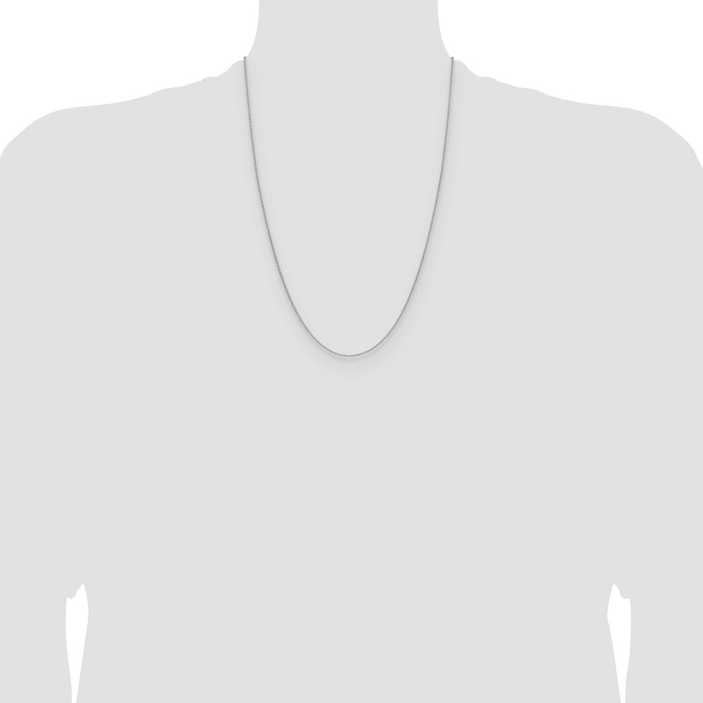 14K White Gold 1.5mm Cable 24 Inch Chain