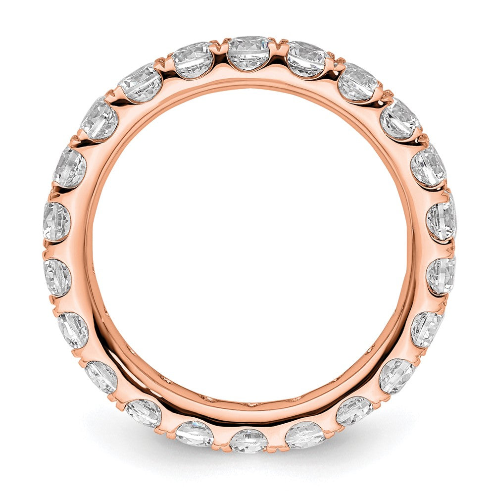 14K Rose Gold Polished Size 6 U-Shared Prong 2 carat Diamond Complete Eternity Wedding Band Ring