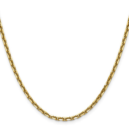 14K Yellow Gold 3.25mm D/C French Link 18 Inch Chain