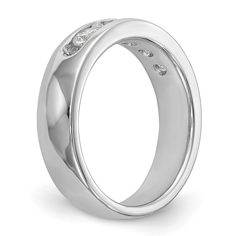 14K White Gold 5-Stone Diamond Channel Wedding Band Ring