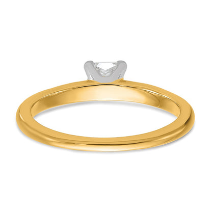 14K Two-Tone Gold Two-tone 1/2 carat Certified Lab Grown Diamond VS+ F+ Princess Complete Solitaire Engagement Ring