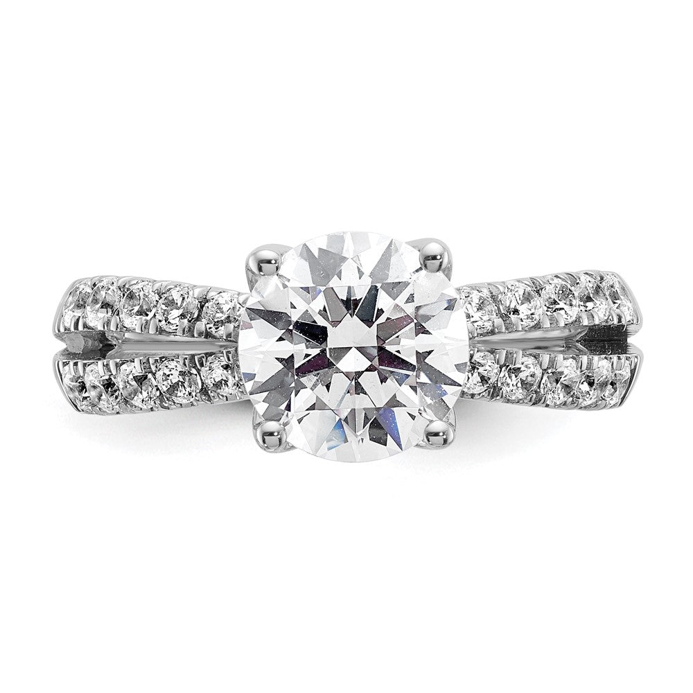 True Origin 14K White Gold 2 5/8 carat Lab Grown Diamond VS+ F+ Complete Round Engagement Ring