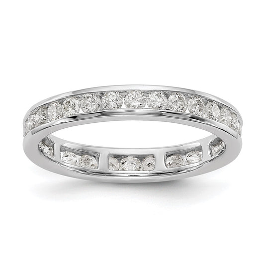 Platinum Polished Channel Set Size 7 Diamond Eternity Wedding Band Ring