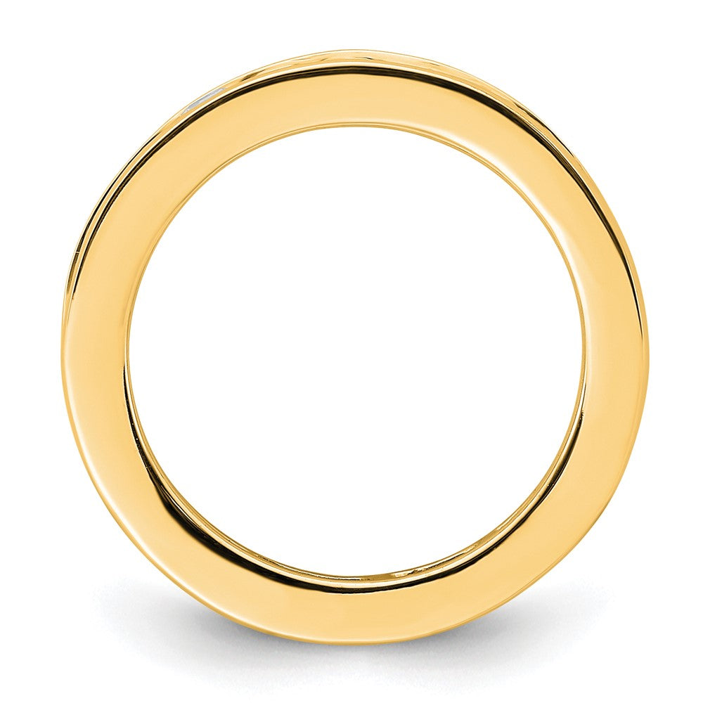 14K Yellow Gold Polished Size 5 Channel-set 2 carat Princess Diamond Complete Eternity Wedding Band Ring