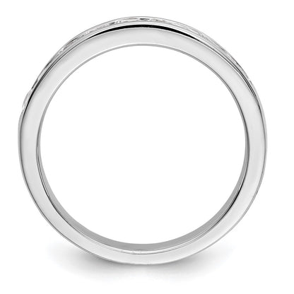 Platinum 9-Stone 7/8 carat Round Diamond Complete Channel Wedding Band Ring