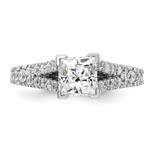True Origin 14K White Gold 1/2 carat Lab Grown Diamond VS+ F+ Semi-Mount Peg Set Engagement Ring