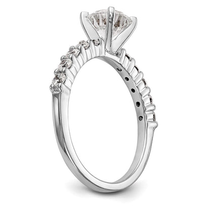 14K White Gold Peg Set 1/2 carat Diamond Semi-mount Engagement Ring
