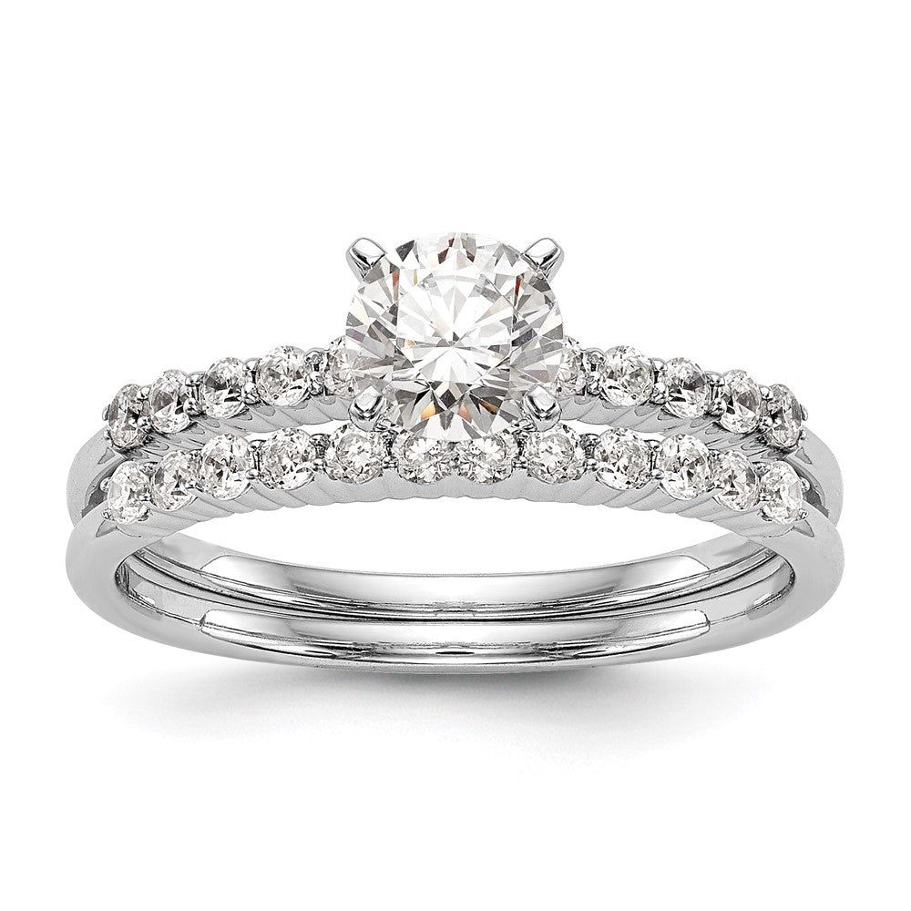 14K White Gold Peg Set 1/4 carat Diamond Semi-mount Engagement Ring