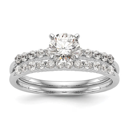 14K White Gold Peg Set 1/4 carat Diamond Semi-mount Engagement Ring