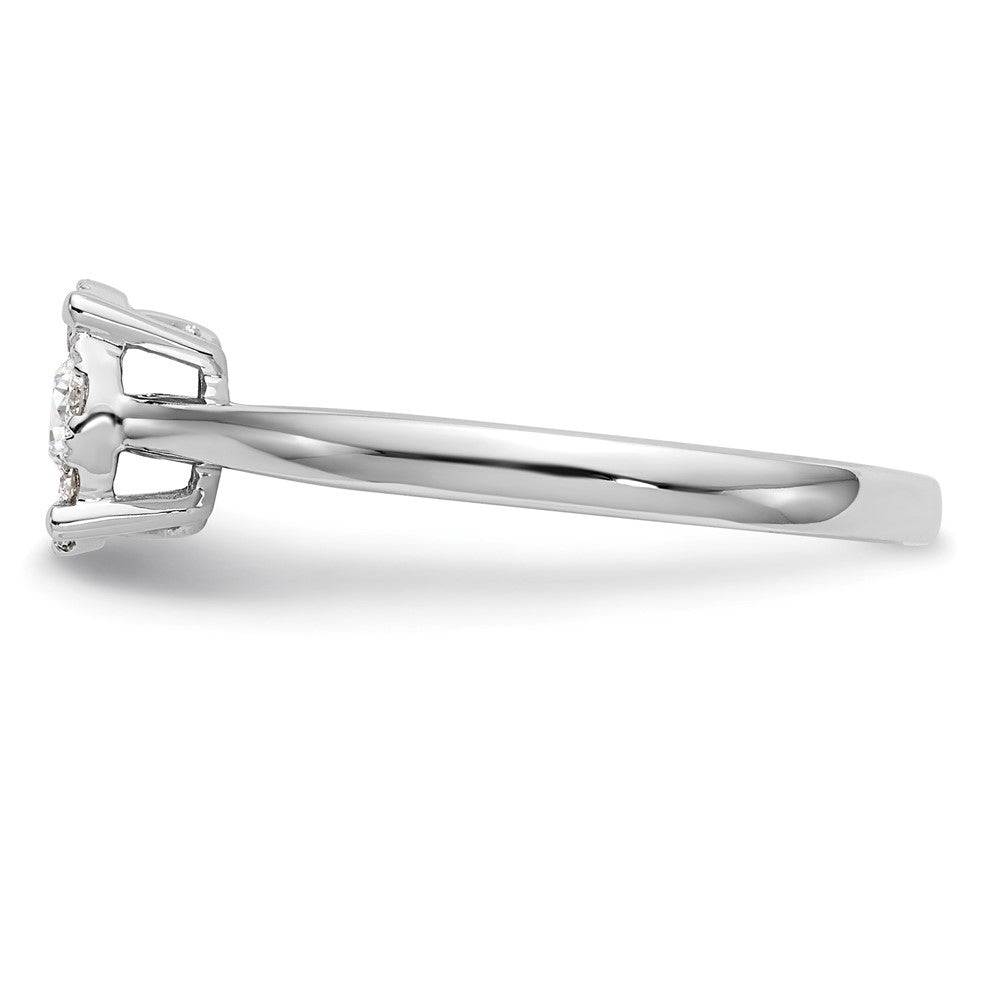 14K White Gold Halo Cluster 1/3 carat Diamond Complete Engagement Ring