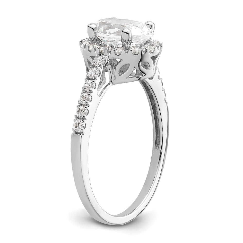 14K White Gold Halo Plus (Holds 1.25 carat (8.5x6.0mm) Oval Center) 3/8 carat Diamond Semi-Mount Engagement Ring