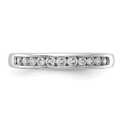14K White Gold 1/3 carat Lab Grown Diamond VS+ F+ Complete Channel Set Wedding Band Ring
