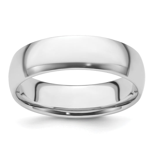 Platinum 6mm Lightweight Comfort-Fit Wedding Band Ring