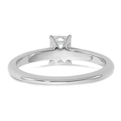 14K White Gold 3/4 carat Certified Lab Grown Diamond VS+ F+ Emerald Solitaire Complete Engagement Ring