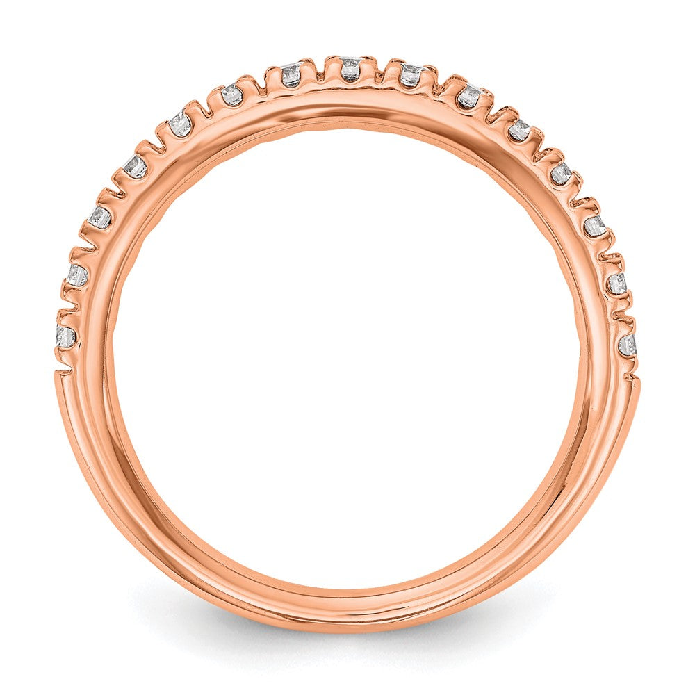 True Origin 14K Rose Gold 1/2 carat Lab Grown Diamond VS+ F+ Complete Wedding Band Ring