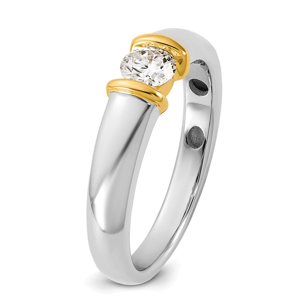 14K Two-Tone Gold .33ct Ladies Diamond Wedding Band Ring