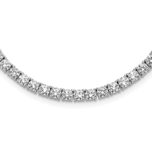 Sterling Silver Rhodium-plated 4mm CZ 17in Tennis Necklace