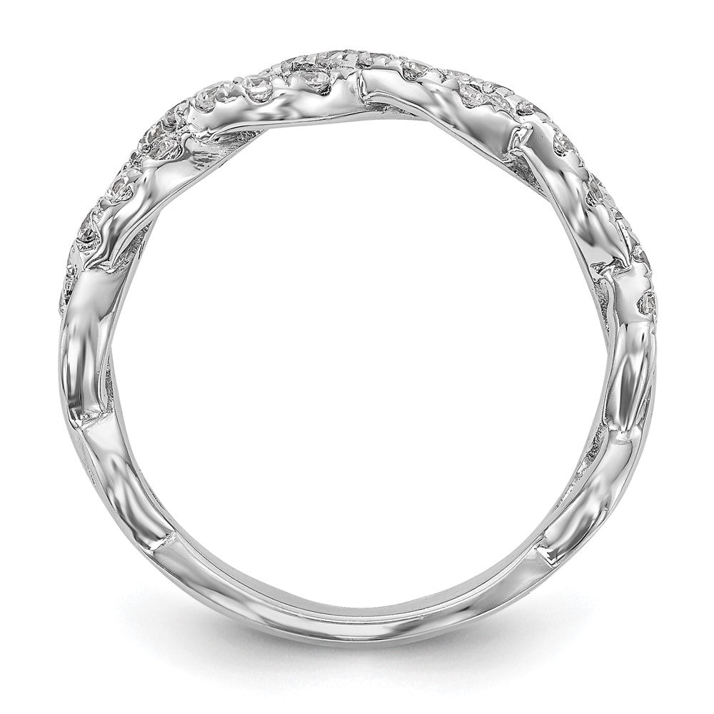 True Origin 14K White Gold 1/2 carat Lab Grown Diamond VS+ F+ Intertwined Complete Wedding Band Ring