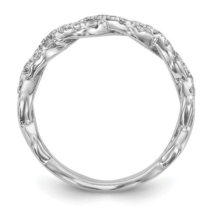 True Origin 14K White Gold 1/2 carat Lab Grown Diamond VS+ F+ Intertwined Complete Wedding Band Ring