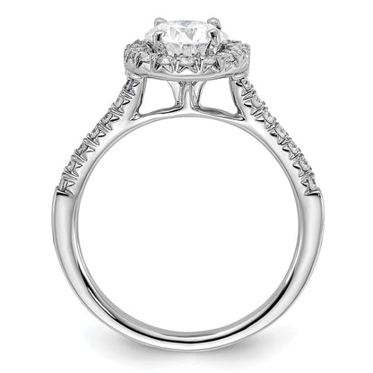 True Origin 14K White Gold 1/3 carat Lab Grown Diamond VS+ F+ Semi-Mount Round Halo Engagement Ring