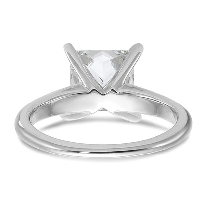 14K White Gold 3 carat Certified Lab Grown Diamond VS+ F+ Princess Complete Solitaire Engagement Ring