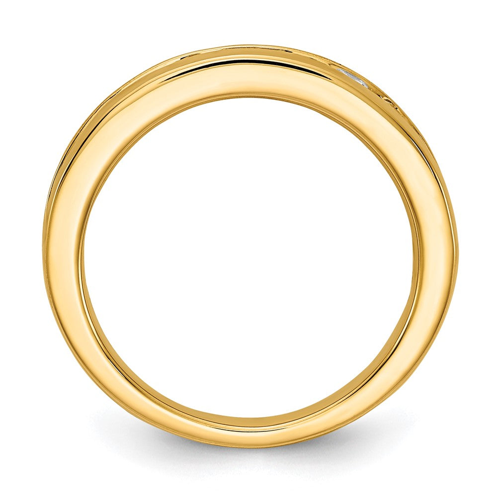 14K Yellow Gold 1 carat Lab Grown Diamond VS+ F+ Complete Channel Set Wedding Band Ring